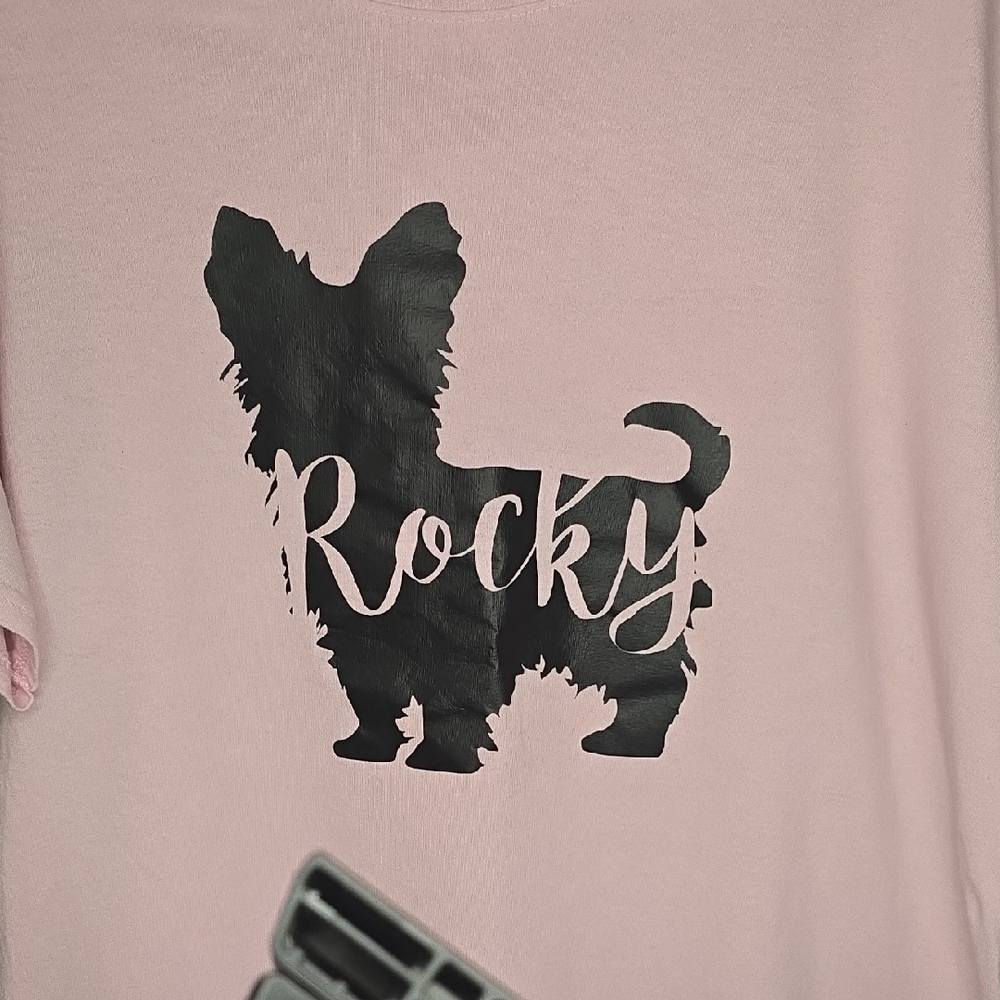 Gildan Pink and Black French Bulldog Tank Top - Picture 3 of 4
